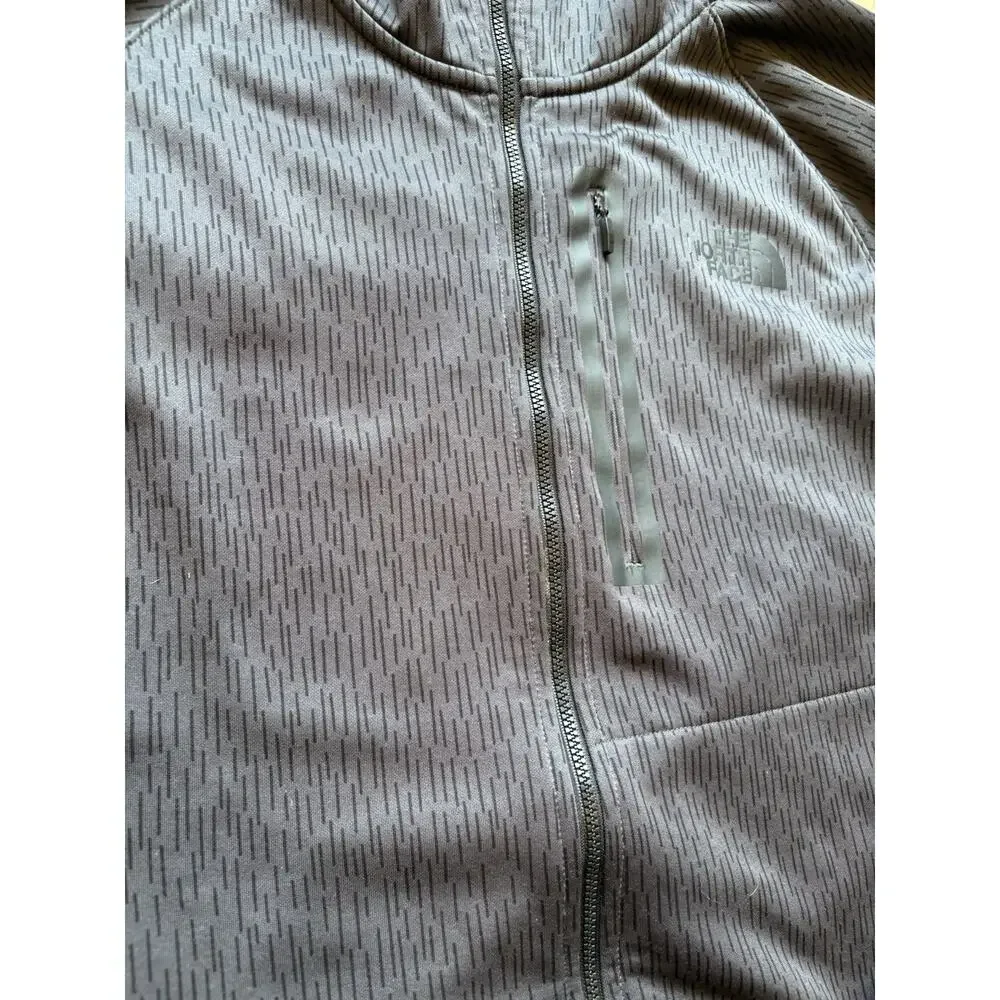 North Face Canyon Flats Fleece Full Zip Hoodie XL Black Gray Jacket Mens
